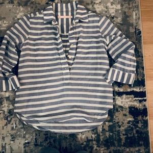 Womens Hutch blue & white striped blouse
